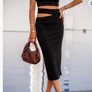 The Drop black cutout skirt Size 2xl Black nwt